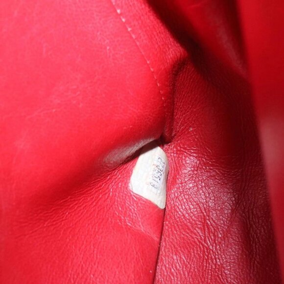 CHANEL Mademoiselle Big Coco Double Chain Shoulder Bag Lamb Skin Red Auth 29129A - Picture 10 of 16